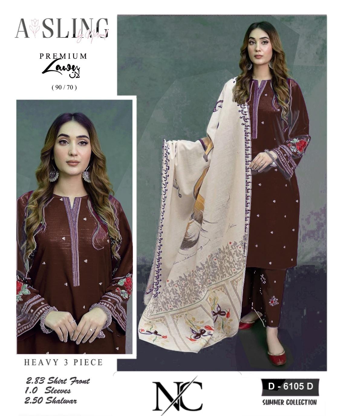 Urge - Embroidered & Printed Dupatta 3pc Lawn Dress