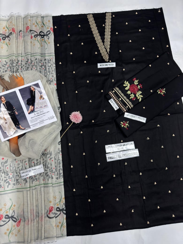 Urge - Embroidered & Printed Dupatta 3pc Lawn Dress