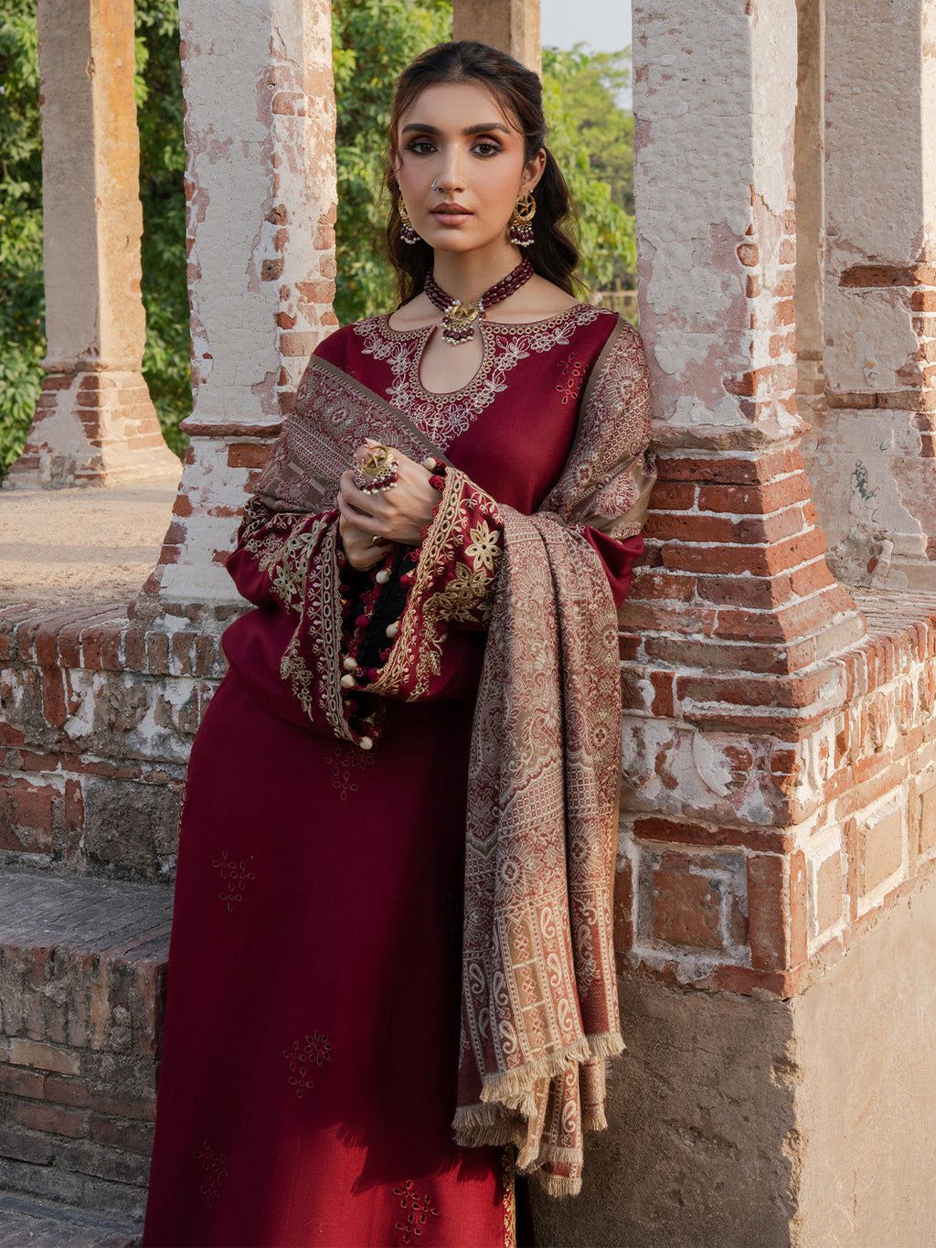 Izel - Embroidered & Printed Dupatta 3pc Lawn Dress