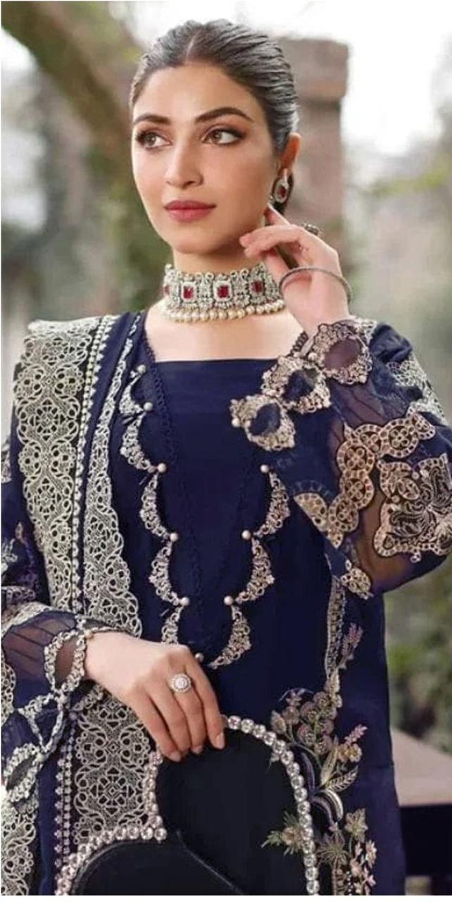 KAHF -  Embroidered & Embroidered Dupatta 3pc Lawn Dress