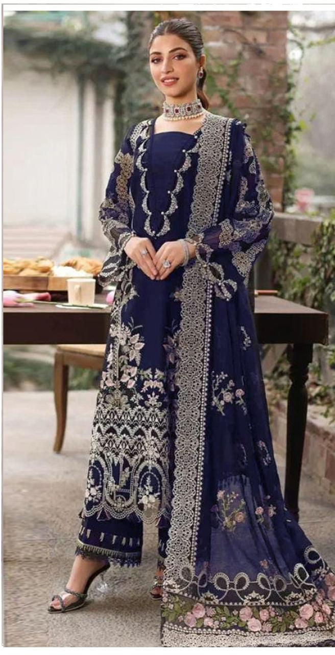KAHF -  Embroidered & Embroidered Dupatta 3pc Lawn Dress