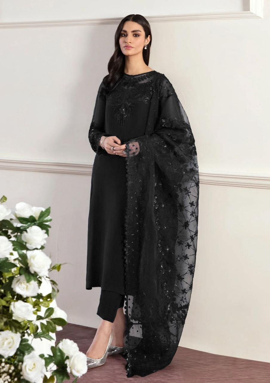 BAROQUE -  Embroidered & Embroidered Dupatta 3pc Lawn Dress