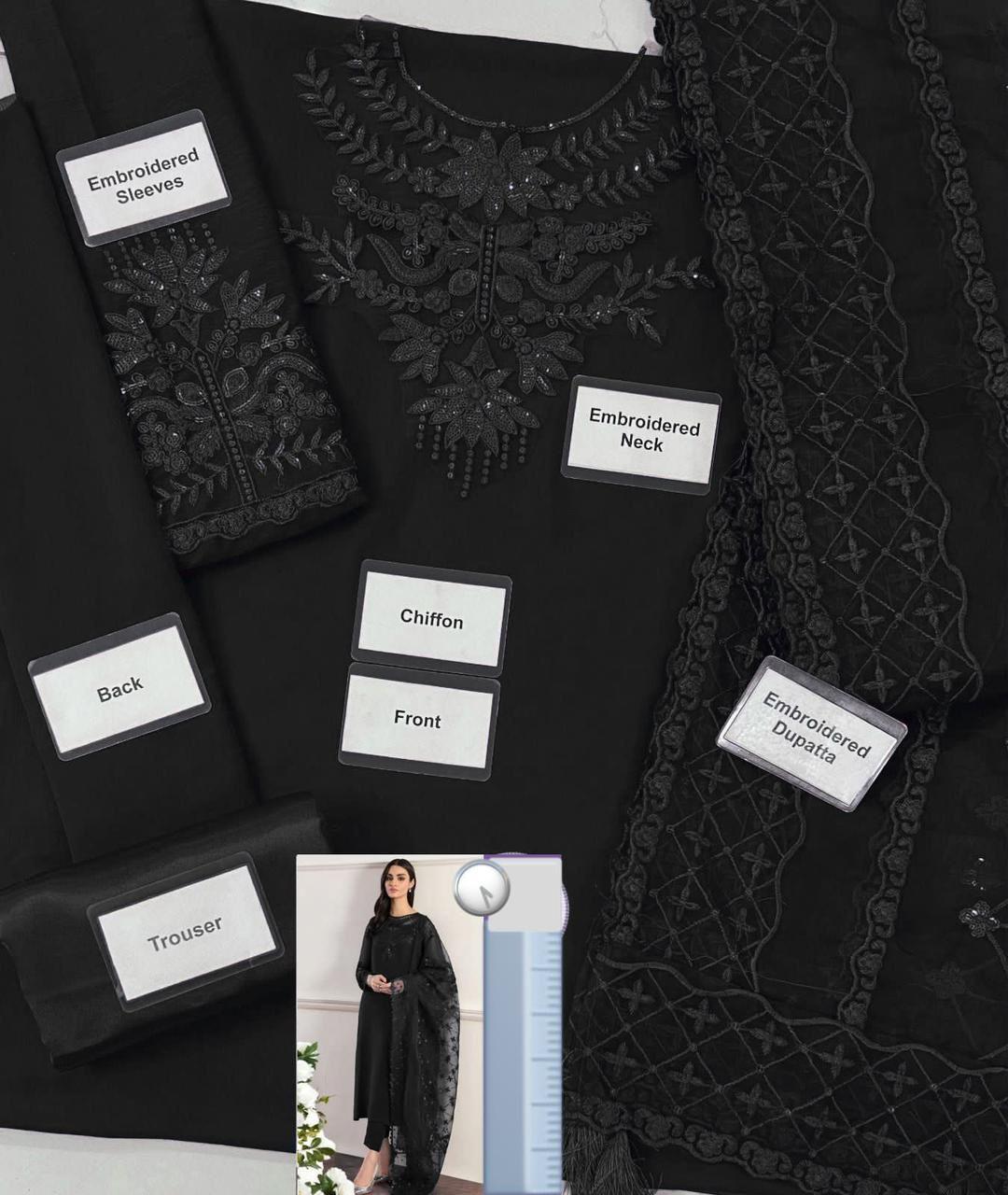 BAROQUE -  Embroidered & Embroidered Dupatta 3pc Lawn Dress