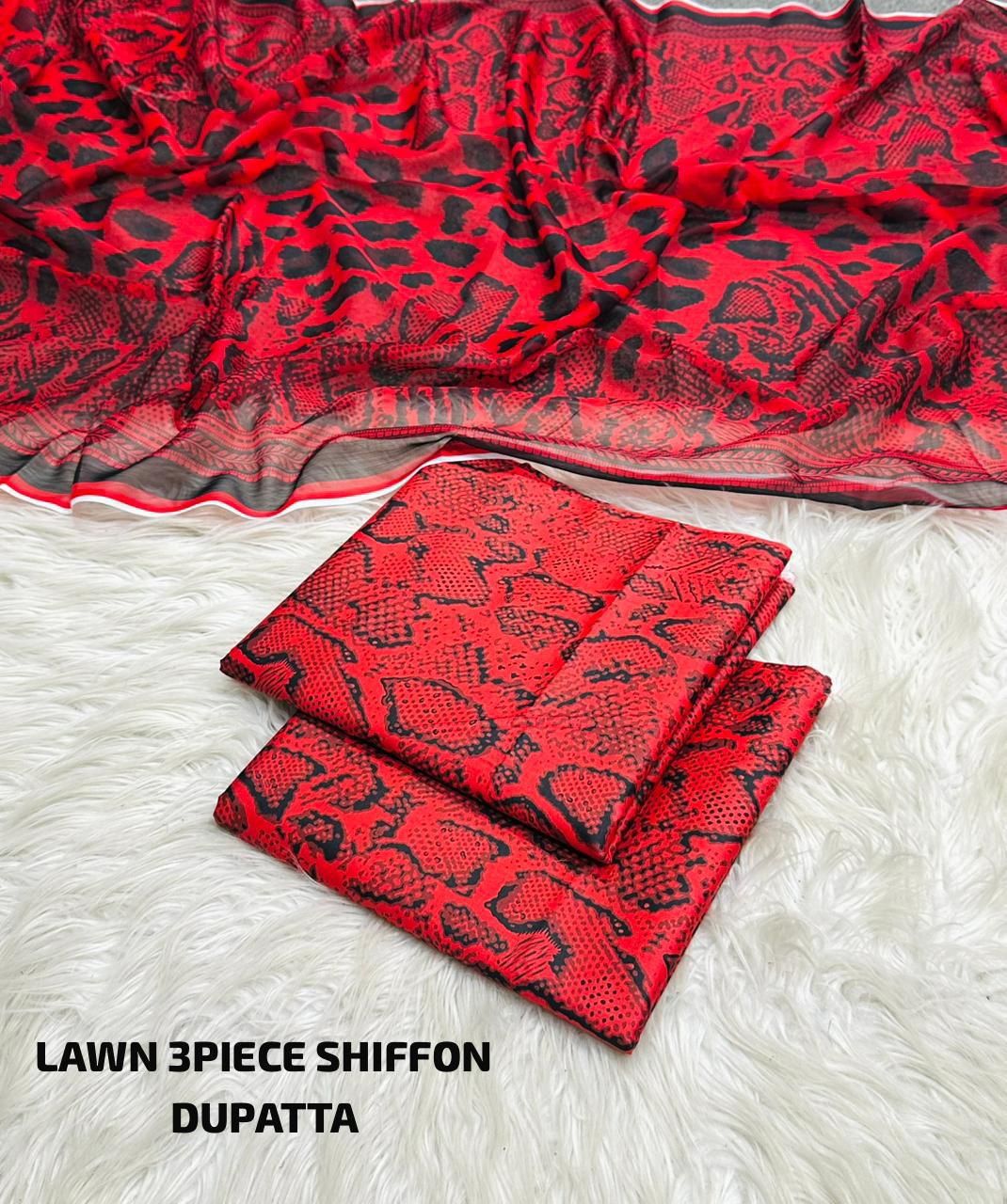 Maria.B Printed 3pc Lawn with Sheffon Duppata