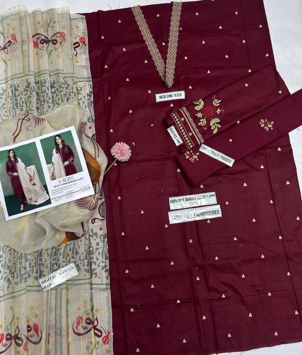 Urge - Printed & Embroidered 3pc Lawn Dress